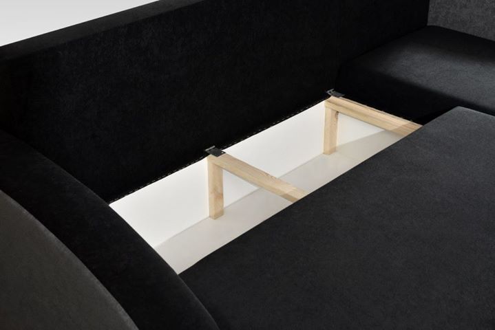 CORNER SOFA BED VELVET GREY BLACK 236cm / FOAMwidth: 236 cmdepth: 144cmHeight: 85 cmFOAM T30SLEEPING FUNCTIONsleeping area: 200 x 120 cmAnna Furniture