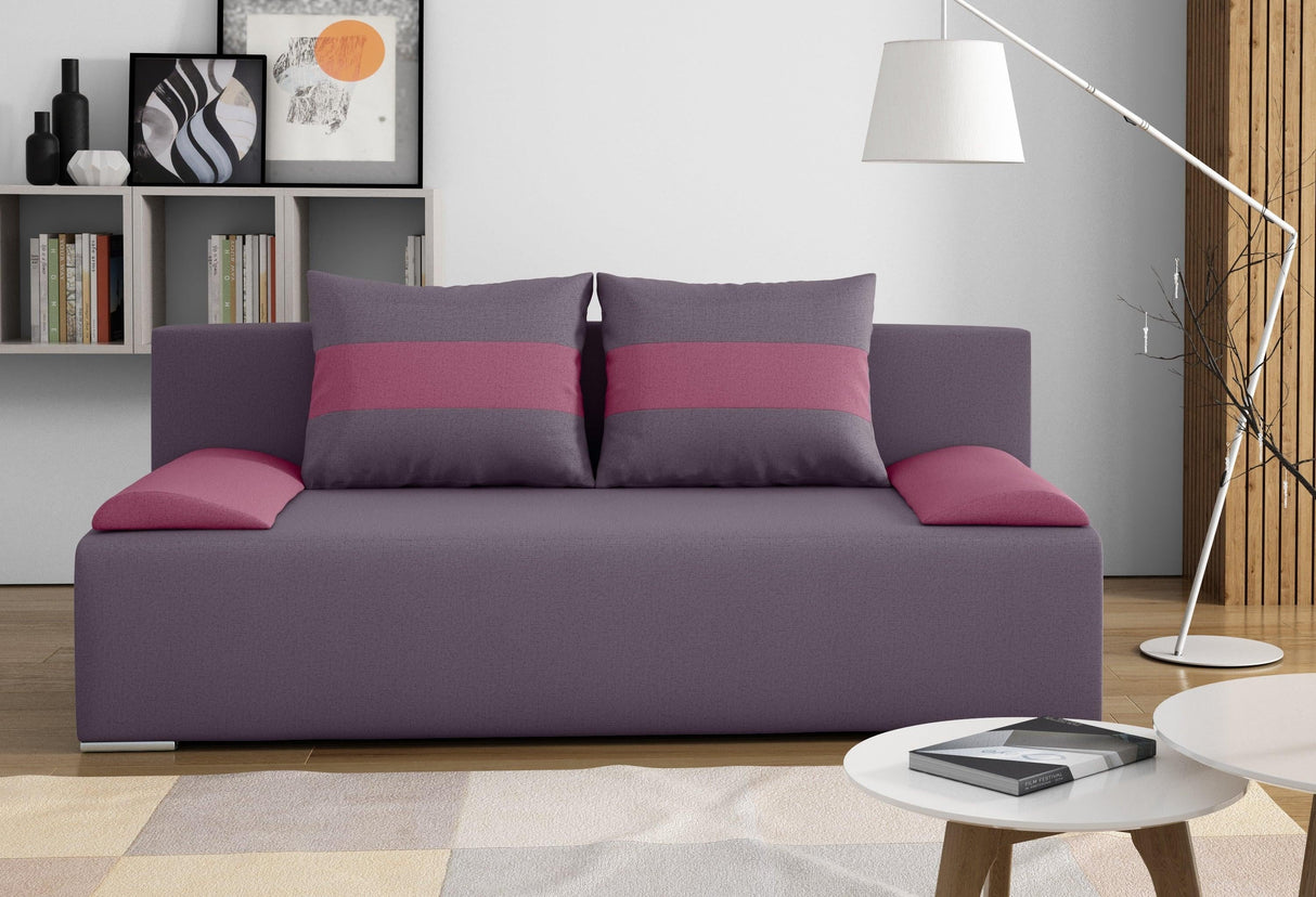 SOFA BED VERA 197CM BLUE/BEIGE / FOAMMADE IN INARI FABRIC CLICK HEREThe couch is made of high-quality materials. Its solid frame is made of solid wood and furniture board.The seat and backrest are made of first-class foam, which makes it relatively resist