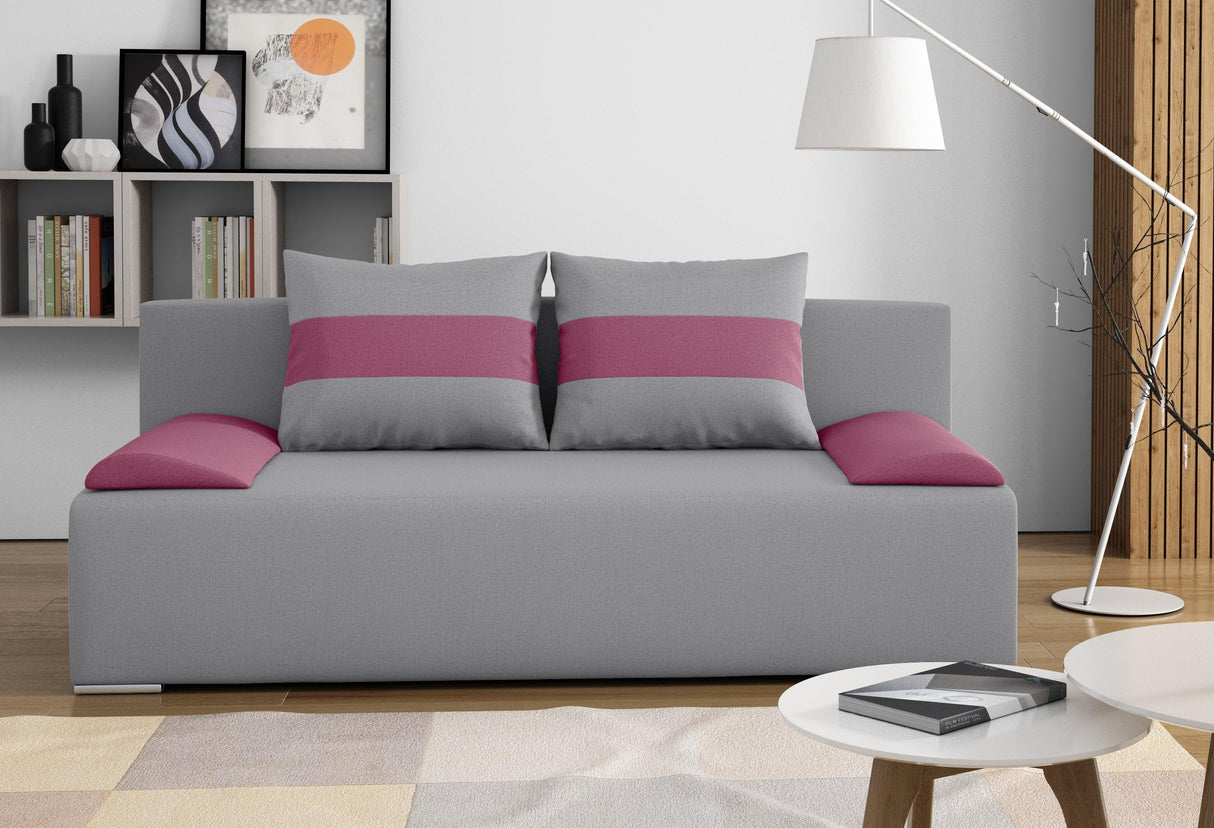SOFA BED VERA 197CM CHOICE OF COLOR / FOAMMADE IN INARI FABRIC CLICK HEREThe couch is made of high-quality materials. Its solid frame is made of solid wood and furniture board.The seat and backrest are made of first-class foam, which makes it relatively r