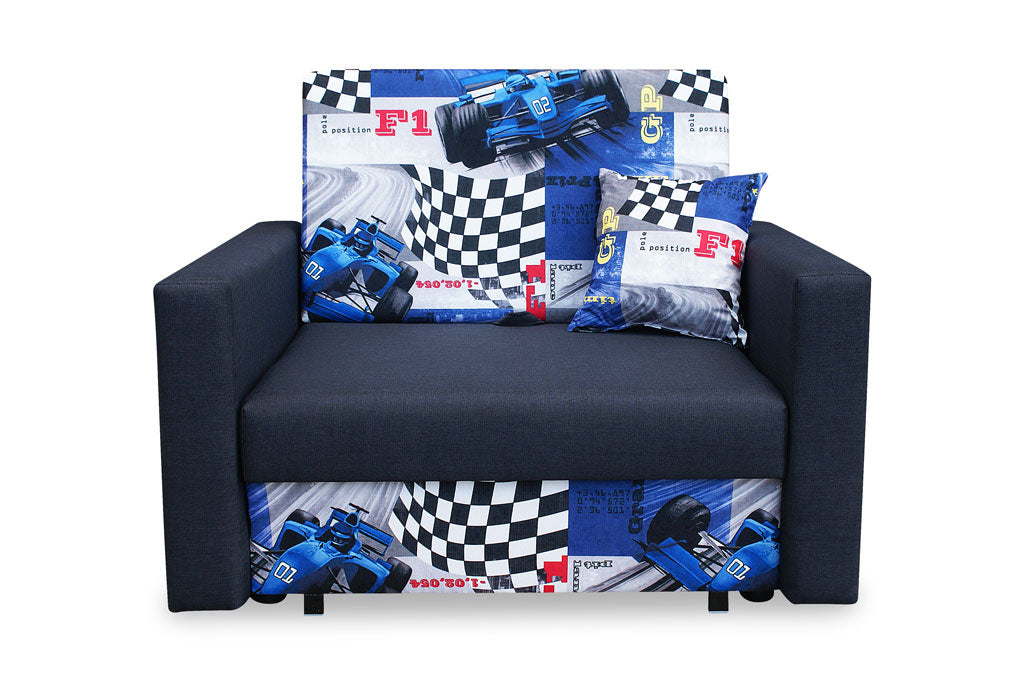 SINGLE SOFA BED SMART I 108CM FORMULAS / FOAMDimensions :- width 108 cm- height 85 cm- depth 95 cm- area sleeping 80/195 cm(no possibility to change dimensions) +/- 3The sofa is made of a wooden frame, the sleeping surface is made of PUR T30 / 42 foam. Th