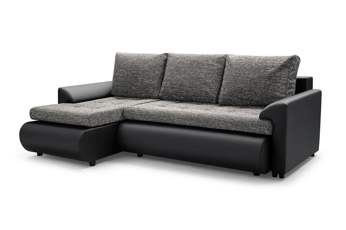 CORNER SOFA BED PRADO LAWA 5/11 226CM / SPRINGS + FOAMSEAT AND CUSHION MADE IN LAWA FABRIC CLICK HERE BOTTOM AND SIDES MADE ON FAUX LEATHER SOFT CLICK HERECORNER SOFA BED PRADADIMENSTIONS:WIDTH: 226cmDEPTH: 152CMHEIGHT: 85CMPACKED WEIGHT/DIMENTIONS 1/3 23