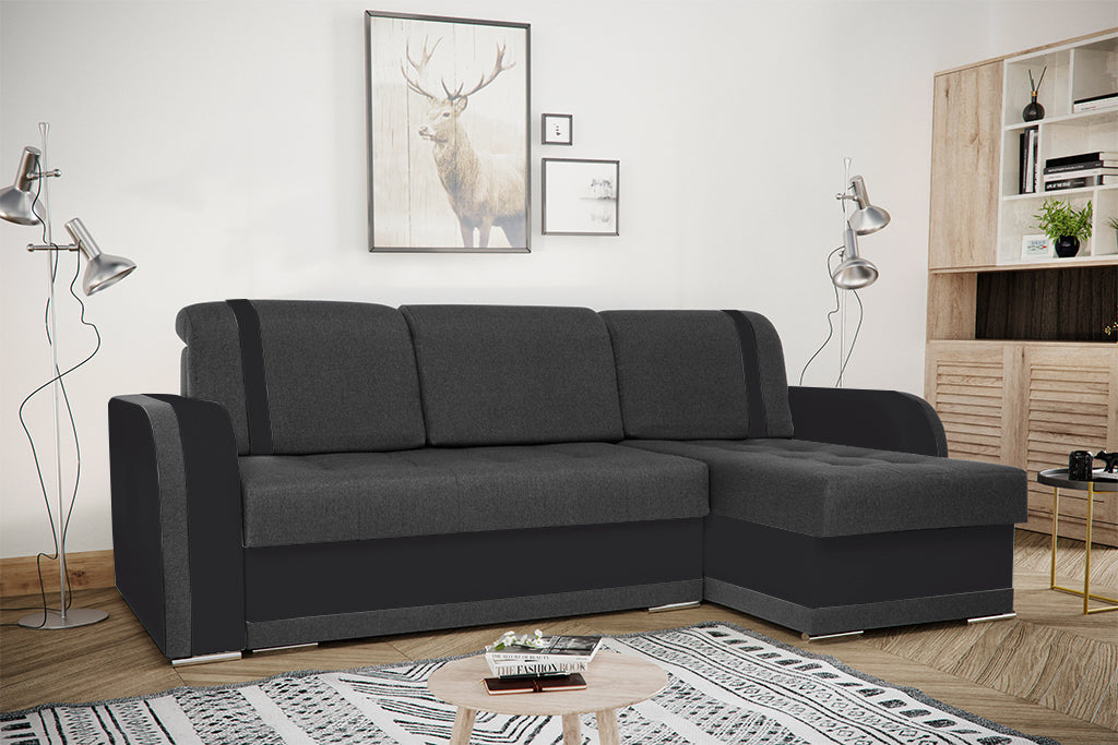 CORNER SOFA BED DINA 236CM 2X STORAGE SPACE INARI 96 / 1114 UNIVERSAL CORNER RIGHT/LEFT CORNER / BONELL SPRINGS + FOAMVIEW ALL COLORS CLICK HERETHIS MODEL IS UNIVERSAL WHICH MEANS YOU CAN CHOOSE CORNER SIDE DURING ASSEMBLYBONELL SPRINGS + FOAM 2X Storage