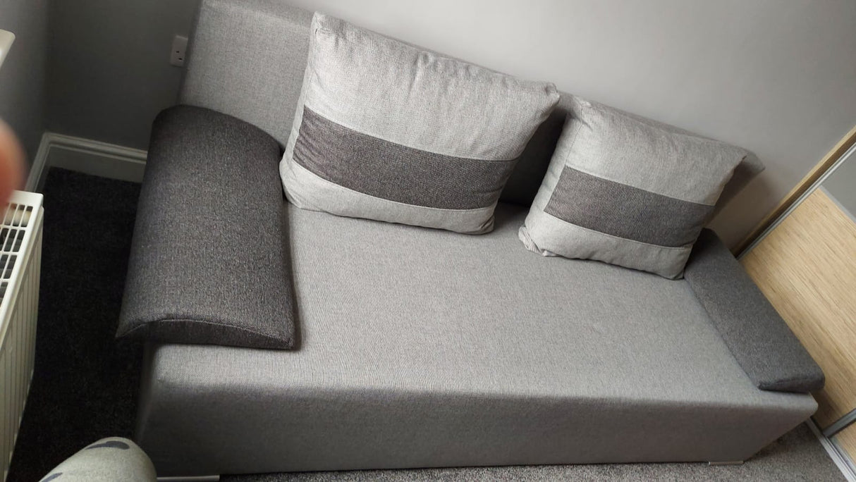 SOFA BED VERA 197CM CHOICE OF COLOR / FOAMMADE IN INARI FABRIC CLICK HEREThe couch is made of high-quality materials. Its solid frame is made of solid wood and furniture board.The seat and backrest are made of first-class foam, which makes it relatively r