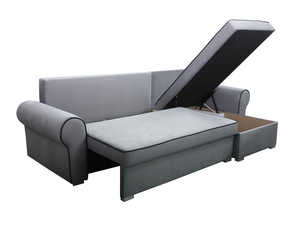 UNIVERSAL CORNER SOFA BED LORD 244cm 2X STORAGE SPACE CHOICE OF COLORS / FOAMTHIS MODEL IS UNIVERSAL WHICH MEANS YOU CAN CHOOSE CORNER SIDE DURING ASSEMBLY3x PILLOWS INCLUDED2X STORAGE SPACEMADE IN MANILA FABRIC CLICK HERE2X STORAGE SPACEManila are charac