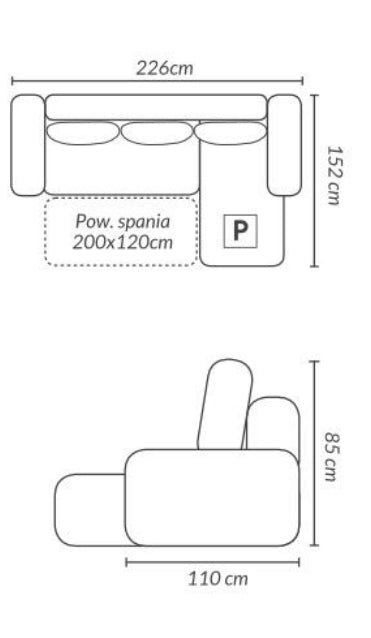 CORNER SOFA BED PRADO LAWA 9/11 226CM / SPRINGS + FOAMSEAT AND CUSHION MADE IN LAWA FABRIC CLICK HERE BOTTOM AND SIDES MADE ON FAUX LEATHER SOFT CLICK HERECORNER SOFA BED PRADADIMENSTIONS:WIDTH: 226cmDEPTH: 152CMHEIGHT: 85CMPACKED WEIGHT/DIMENTIONS 1/3 23