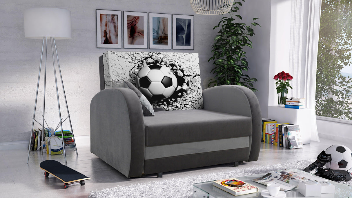 SINGLE SOFA BED TOLA 100CM *CHOICE OF COLORS* EASY CLEAN FABRIC / FOAMDimensions:- width 100 cm- height 85 cm- depth 97 cm- sleeping area 80/195 cm Made on a solid pine skeleton, the structure will allow for long-term and trouble-free use Sleeping functio