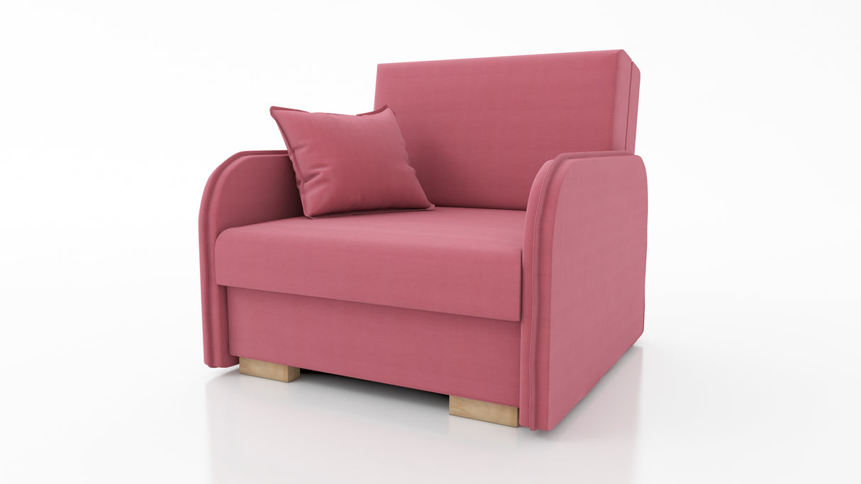 SINGLE SOFA BED GOLDY 90CM / FOAMBERLIN FABRIC CLICK HEREJASMINE FABRIC CLICK HERE EASY CLEAN FABRICMONOLITH FABRIC CLICK HERE STAIN RESISTANTKRONOS FABRIC CLICK HERE EASY CLEAN FABRICThe sofa is made of a wooden frame, the seat is made of PUR T30 / 42 fo