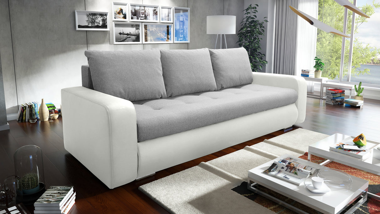 SOFA BED DAVY 228CM / BONELL SPRINGS + FOAM CHOICE OF COLORMADE IN FABRIC INARI CLICK HERE + MADRID FAUX LEATHER CLICK HERE Dimensions:- 143/190 sleeping area- width 228- depth 93- height to the seat 42* dimensions are given with a tolerance of +/- 3 cmSp