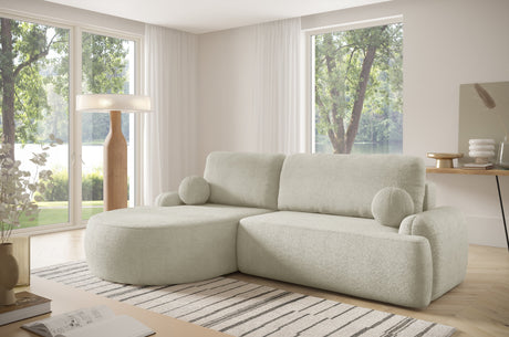 CORNER SOFA BED LUNA 264CM  / FOAM STAIN PROOF FABRIC