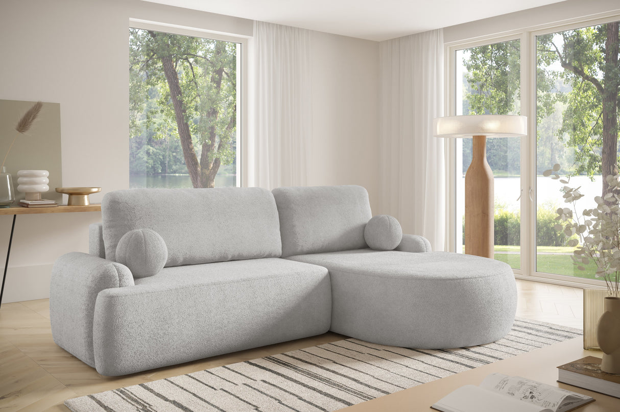 CORNER SOFA BED LUNA 264CM  / FOAM STAIN PROOF FABRIC