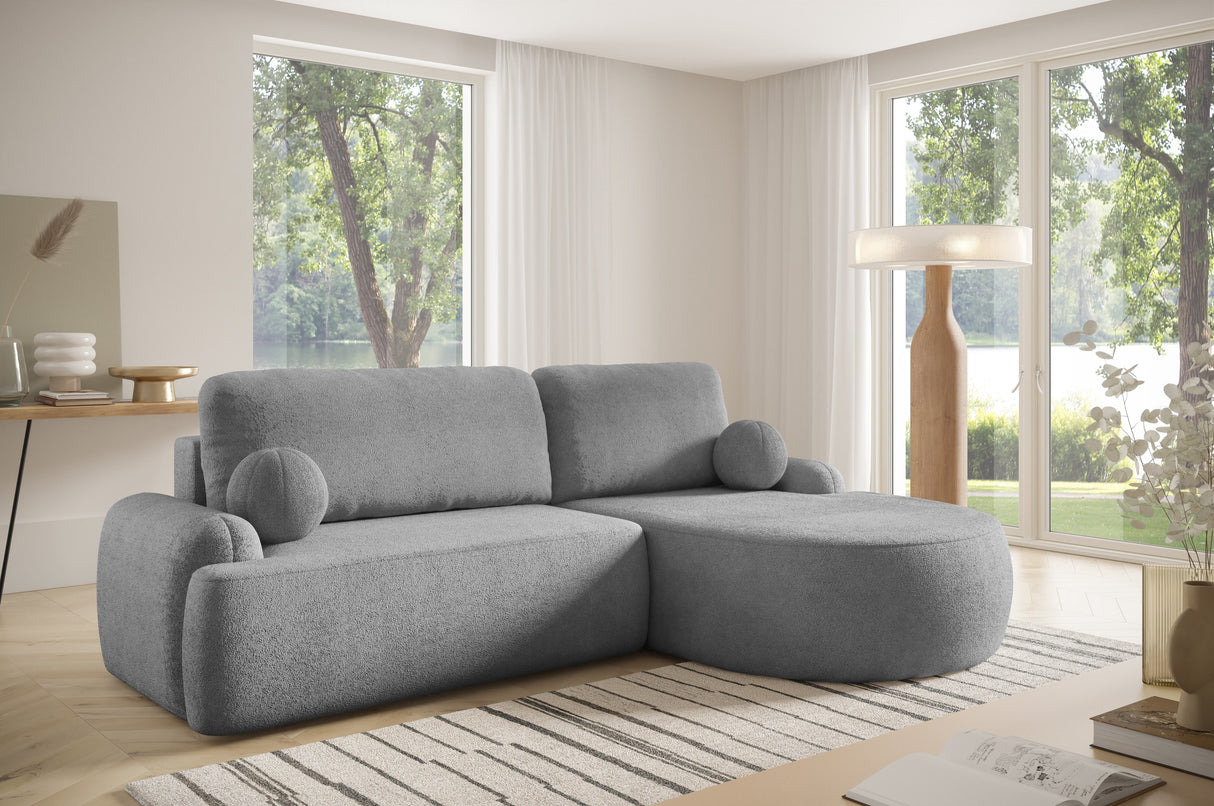 CORNER SOFA BED LUNA 264CM  / FOAM STAIN PROOF FABRIC