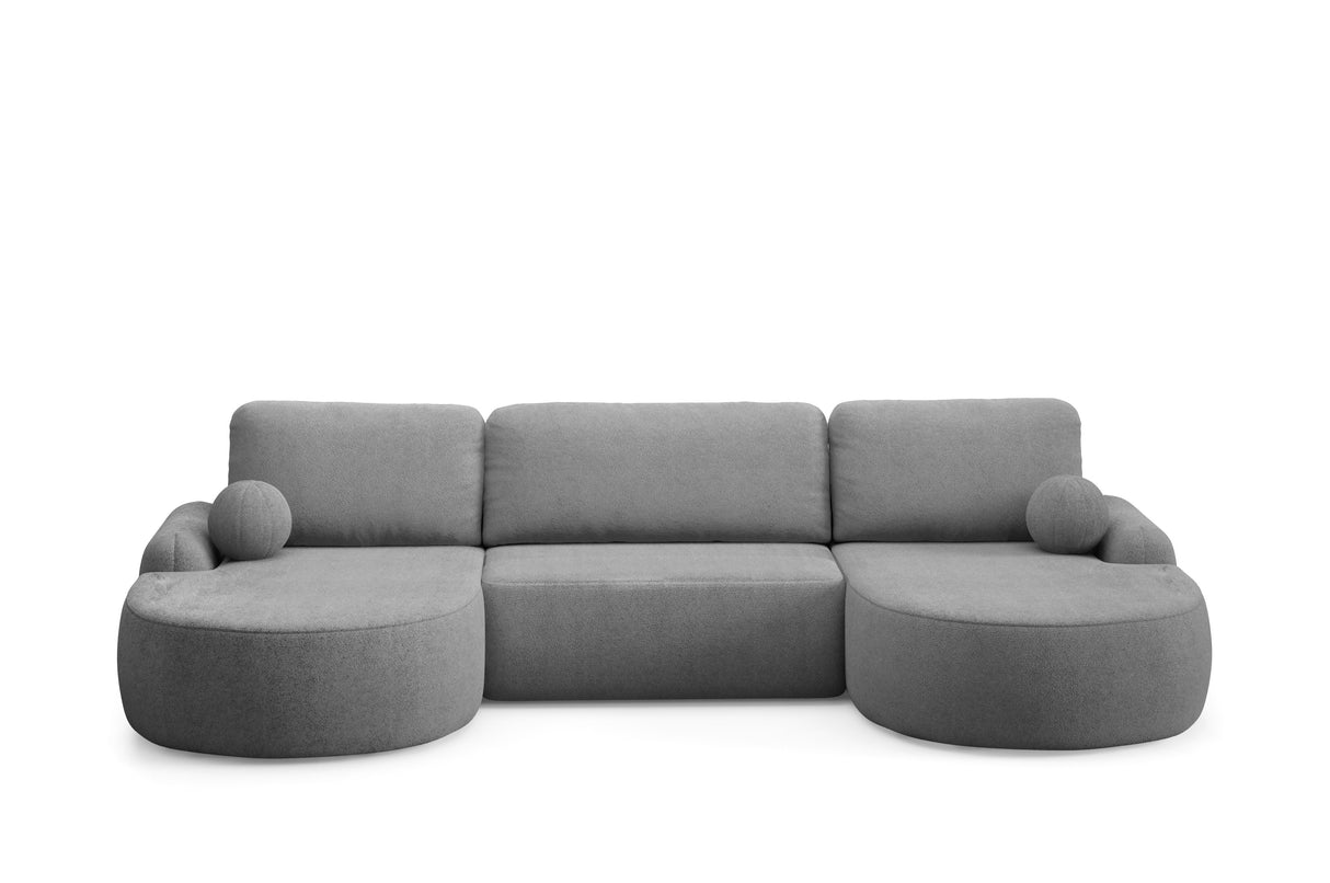 CORNER SOFA BED LUNA U 380cm universal RIGHT/LEFT CORNER / FOAM STAIN PROOF FABRIC