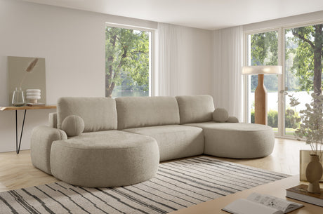 CORNER SOFA BED LUNA U 380cm universal RIGHT/LEFT CORNER / FOAM STAIN PROOF FABRIC