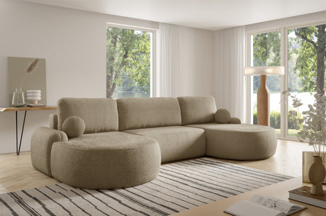 CORNER SOFA BED LUNA U 380cm universal RIGHT/LEFT CORNER / FOAM STAIN PROOF FABRIC