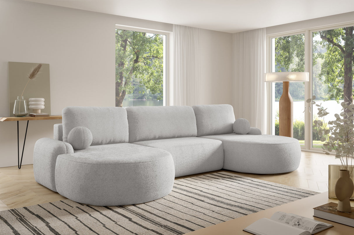 CORNER SOFA BED LUNA U 380cm universal RIGHT/LEFT CORNER / FOAM STAIN PROOF FABRIC