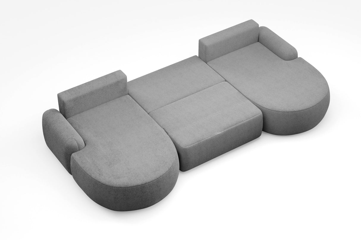 CORNER SOFA BED LUNA U 380cm universal RIGHT/LEFT CORNER / FOAM STAIN PROOF FABRIC