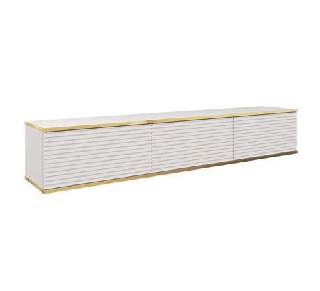 Floating TV Stand ORO 175 SLATS whiteTV Stand ORO 175 Depth: 32cmWidth: 175cmHeight: 30cmA modern tv table is a practical and elegant piece of furniture, a perfect for people who looking for functional furniture for a modern interior.The simple design gua