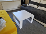 COFFEE TABLE LIVING ROOM LOFT MODERN MINI WHITE 67x67cmfunctionality easy assembly assembly instructions in the packagePerfect for the living room.its made of a double-laminated board with increased hardness, which makes the surface of the furniture more