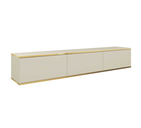 Floating TV Stand ORO 175 beigeTV Stand ORO 175 Depth: 32cmWidth: 175cmHeight: 30cmA modern tv table is a practical and elegant piece of furniture, a perfect for people who looking for functional furniture for a modern interior.The simple design guarantee