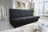 SOFA BED AXEL 195CM SAWANA 14 BLACK / SPRINGS + FOAMDimensions: (+/- 2cm) - width 195 cm- depth 91 cm- height 90 cm- 119/195 cm sleeping areaThe following were used for the production of the sofa:- a structure made of pine wood, chipboard and MDF board- t