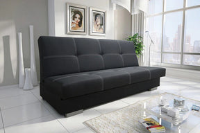 SOFA BED AXEL 195CM SAWANA 14 BLACK / SPRINGS + FOAMDimensions: (+/- 2cm) - width 195 cm- depth 91 cm- height 90 cm- 119/195 cm sleeping areaThe following were used for the production of the sofa:- a structure made of pine wood, chipboard and MDF board- t