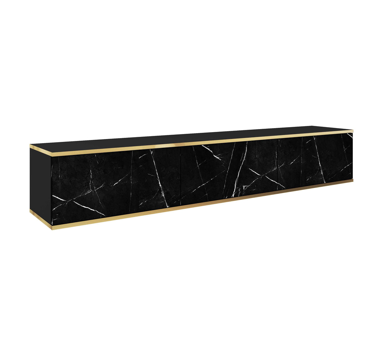 Floating TV Stand ORO 175 black marbleTV Stand ORO 175 Depth: 32cmWidth: 175cmHeight: 30cmA modern tv table is a practical and elegant piece of furniture, a perfect for people who looking for functional furniture for a modern interior.The simple design gu