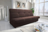 SOFA BED AXEL 195CM SAWANA 16 BROWN / SPRINGS + FOAMDimensions: (+/- 2cm) - width 195 cm- depth 91 cm- height 90 cm- 119/195 cm sleeping areaThe following were used for the production of the sofa:- a structure made of pine wood, chipboard and MDF board- t