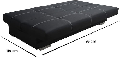 SOFA BED AXEL 195CM LEON 30 GREEN / SPRINGS + FOAM - Anna Furniture