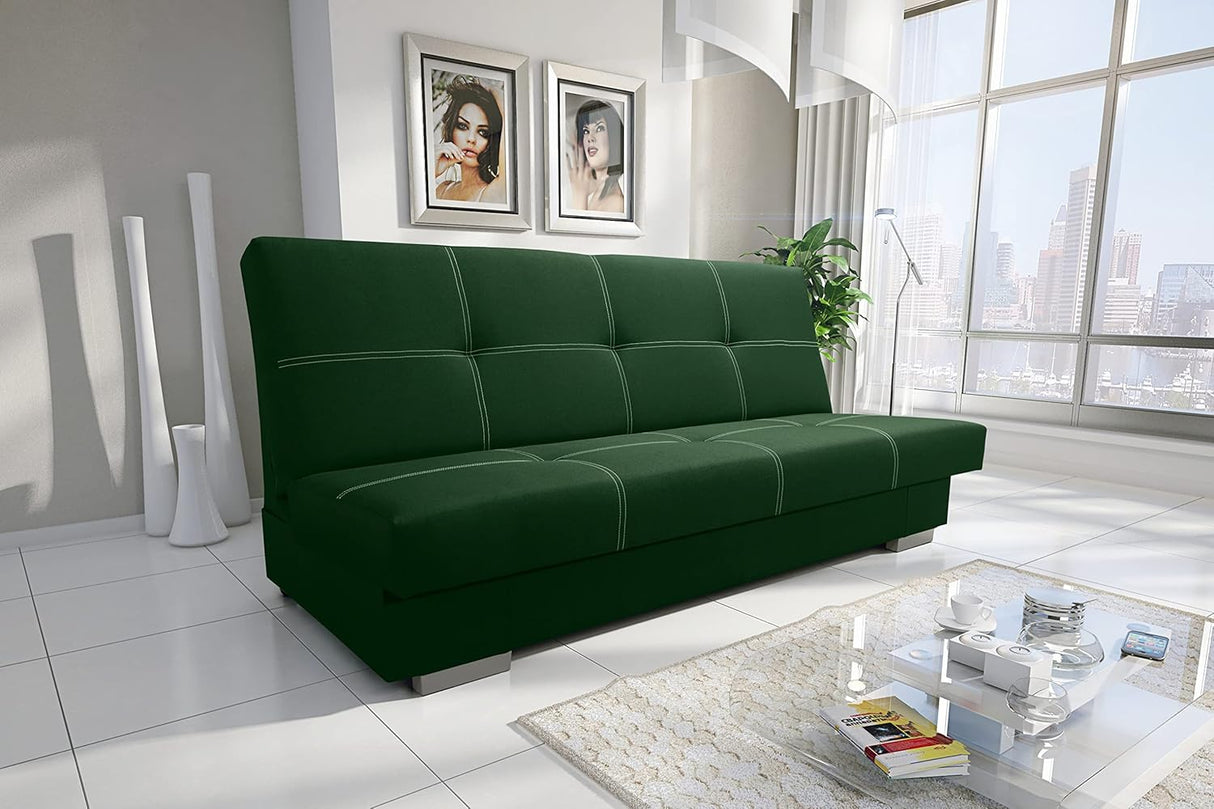 SOFA BED AXEL 195CM LEON 30 GREEN / SPRINGS + FOAM