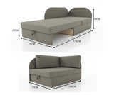 UNIVERSAL CORNER SOFA BED KUBUS CUBE GREY / GRAPHITI Children roomTHIS MODEL IS UNIVERSAL WHICH MEANS YOU CAN CHOOSE CORNER SIDE DURING ASSEMBLYCHILDREN CORNER SOFA BEDSOFKA NAROZNIK TAPCZANIK DZIECIECY - depth 77 cm- width 106 cm- height with bacon 50 cm