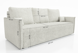 NEW! SOFA BED BIANCA 207CM BONELL SPINGS + FOAM BOUCLE FABRIC / CHOICE OF COLOR