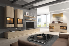TV WALL UNIT BAROS SAN REMO LIGHTThe set consists of the following elements(width/height/depth in cm)2 x Hanging cabinet (35/100/25cm)2 x Hanging shelf (120/20/8cm)TV chest of drawers (180/26/41cm)TV chest of drawers (90/26/41)SIDEBOARD IS NOT INCLUDED IN