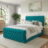 NEW!!  FREE DELIVERY! Luxury Round Chesterfield Diamond Button Tufted Velvet Ottoman Bed Frame | Available in All Sizes & Any Color - Anna Furniture