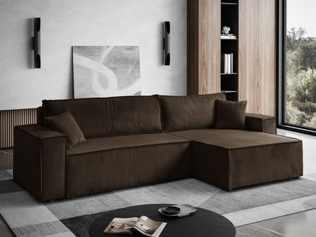 CORNER SOFA BED BERGAMO XL 277CM SPRINGS + FOAMDimensions: total width: 277 cm, total height: 83 cm, total depth: 143 cm, sleeping area: 130x230 cm. Color: POSO fabric Execution: L-shaped corner, corner sofa with sleeping function, corner sofa with a bedd