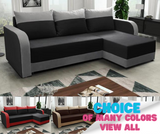 CORNER SOFA BED ALEXIS 228cm universal RIGHT/LEFT CORNER / FOAMTHIS MODEL IN UNIVERSAL WHICH MEANS YOU CAN CHOOSE CORNER SIDE DURING ASSEMBLY3x PILLOWS INCLUDED1X STORAGE SPACESLEEPING FUNCTIONT30 FOAMDIMENTIONSWidth: 228 cmDepth: 138cmSleeping area: 200