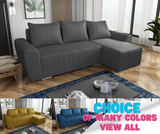 CORNER SOFA BED MALIBU 248CM UNIVERSAL CHOICE OF COLORS UNIVERSAL RIGHT/LEFT CORNER / FOAMTHIS MODEL IS UNIVERSAL WHICH MEANS YOU CAN CHOOSE CORNER SIDE DURING ASSEMBLYMADE IN MALMO FABRIC CLICK HERE3x PILLOWS INCLUDED1X STORAGE SPACEDIMENTIONS:Corner wid