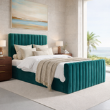 NEW!! FREE DELIVERY! Modern Tall Vertical SLIM Design Ottoman Bed Frame with Gas-Lift Storage – Available in All Sizes & Any Color - Anna Furniture