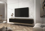 Floating TV Stand ORO 175 blackTV Stand ORO 135 Depth: 32cmWidth: 175cmHeight: 30cmA modern tv table is a practical and elegant piece of furniture, a perfect for people who looking for functional furniture for a modern interior.The simple design guarantee