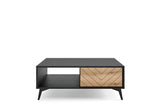 Coffee table DIAMOND 07 black / evoke oakCoffee table DIAMOND 07 (104/40/68) ColourBlack / Oak Evoke MaterialLaminated board 16mm VeneerEdging ABS Metal Legs PUSH-TO-OPENAnna Furniture