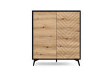 Storage cabinet DIAMOND 04 black / evoke oakStorage cabinet DIAMOND 04 (104/119/39) ColourBlack / Oak Evoke MaterialLaminated board 16mm VeneerEdging ABS Metal Legs PUSH-TO-OPENAnna Furniture
