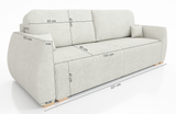 NEW! SOFA BED DALIA 221CM BONELL SPINGS + FOAM / CHOICE OF COLOR