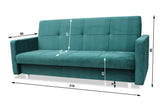 SOFA BED COSMO 210cm KRONOS 29 / SPRINGS + FOAMSofa dimensions: sleeping area 120/187 cm width 210 cm depth 90 cm height to the seat 43 cm height of the legs 9 cm* dimensions are given with a tolerance of +/- 3 cmThe sleeping area is entirely made of spri