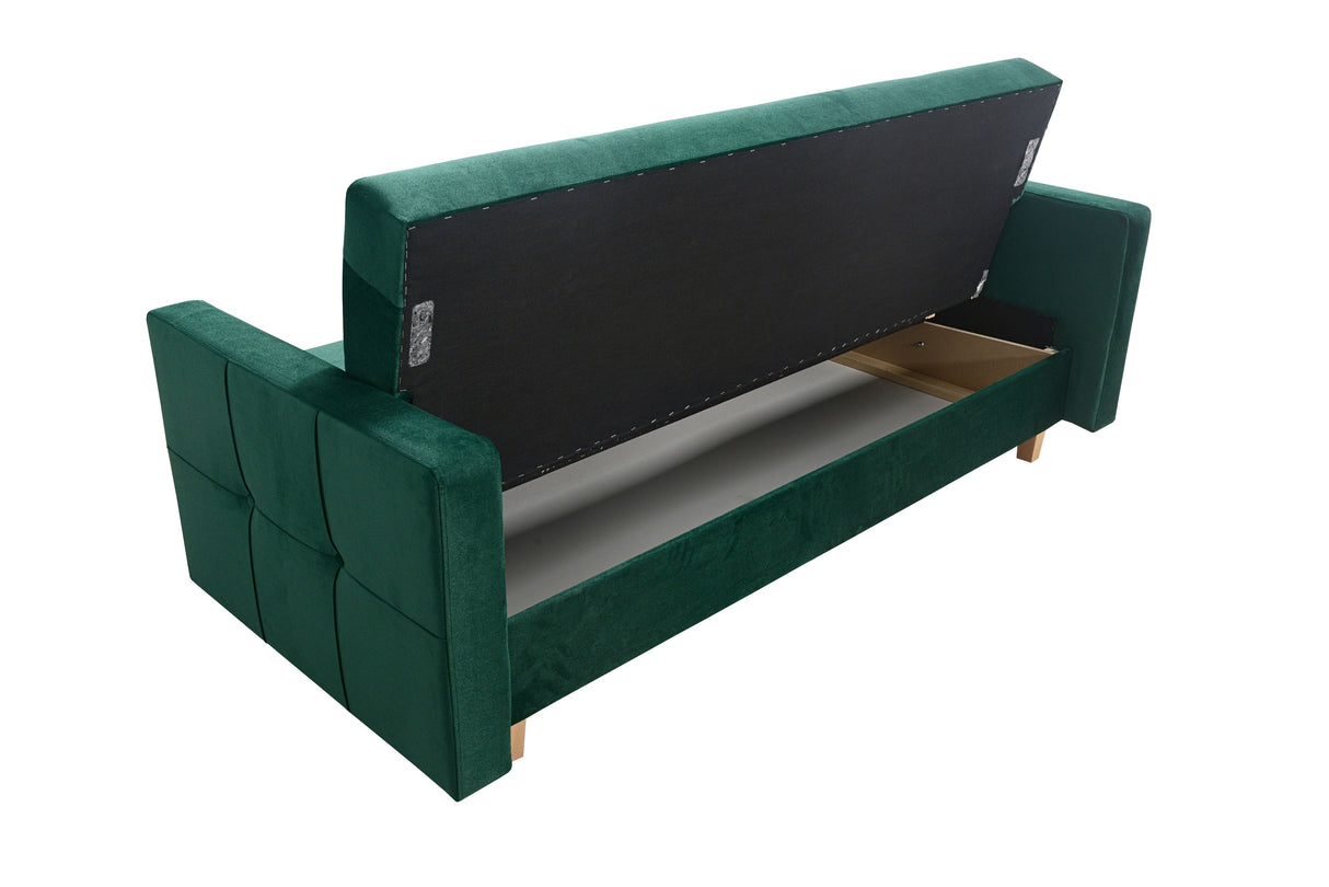 SOFA BED COSMO 210cm KRONOS 09 / SPRINGS + FOAMSofa dimensions: sleeping area 120/187 cm width 210 cm depth 90 cm height to the seat 43 cm height of the legs 9 cm* dimensions are given with a tolerance of +/- 3 cmThe sleeping area is entirely made of spri