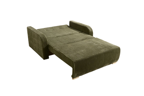 TWO SEATER SOFA BED LILY II 136CM / SPRINGS + FOAMDimensions:- width 136 cm- height 85 cm- depth 95 cm- sleeping area 113x195 cm Made on a solid wooden frame made of pine, the structure will allow for long-term and trouble-free use Sleeping function - the