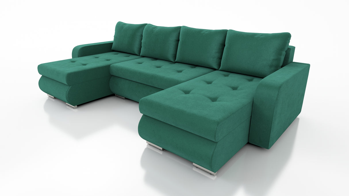 CORNER SOFA BED DAVY U 300CM CHOICE OF COLORS / BONNELL SPRING + FOAMDimensions width: 300 depth: 152 height: 87 sleeping area: 122×246MADE IN KRONOS FABRIC CLICK HEREBERLIN FABRIC CLICK HEREINARI FABRIC CLICK HEREMADRYT FAUX LEATHER CLICK HERE Specificat