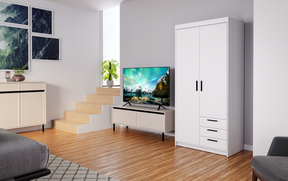 WARDROBE SELENA 2D 3S 90CM *AVAILABLE IN 3 COLORS*AVAILABLE IN 3 COLORSSONOMA, WHITE AND LEFKAS OAK Dimensions: 897 x 1905 x 530 mm (W x H x D) Number of packages: 2 Front: - laminated board 15 mm - the melamine edging - handle: 128 mm / plastic The body: