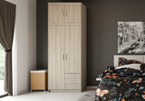 WARDROBE SELENA 2D 3S 90CM *AVAILABLE IN 3 COLORS*AVAILABLE IN 3 COLORSSONOMA, WHITE AND LEFKAS OAK Dimensions: 897 x 1905 x 530 mm (W x H x D) Number of packages: 2 Front: - laminated board 15 mm - the melamine edging - handle: 128 mm / plastic The body: