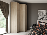 CORNER WARDROBE SELENA 2D NAR 100CM *AVAILABLE IN 3 COLORS*AVAILABLE IN 3 COLORSSONOMA, WHITE AND LEFKAS OAK Dimensions: 978 x 1905 x 978 mm (W x H x D) Number of packages: 3 Front: - laminated board 15 mm - the melamine edging - handle: 128 mm / plastic