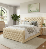 FREE DELIVERY! Luxury Wingback Chesterfield Ottoman Bed Frame – Deep Button Tufted Velvet | Available in All Sizes