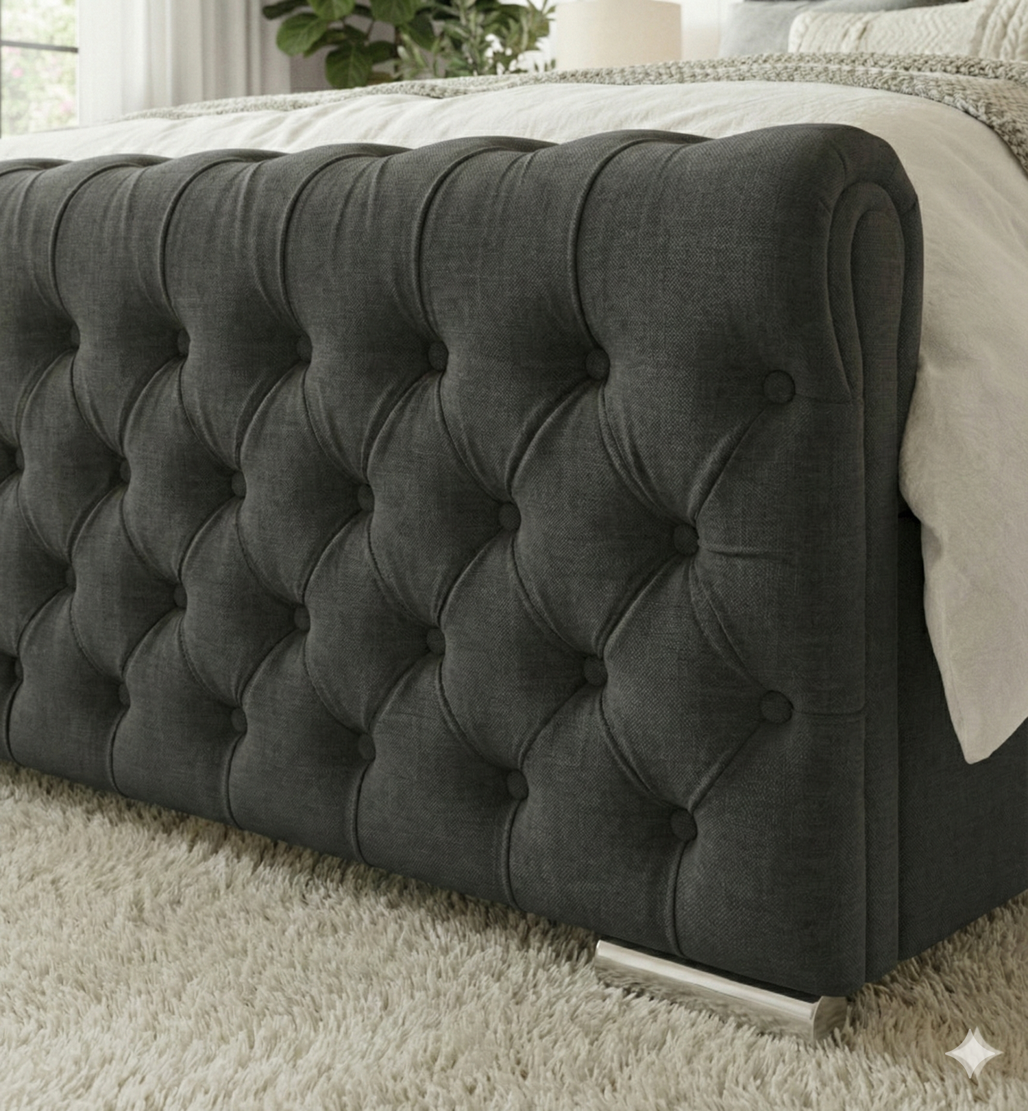 FREE DELIVERY! Luxury Wingback Chesterfield Ottoman Bed Frame – Deep Button Tufted Velvet | Available in All Sizes